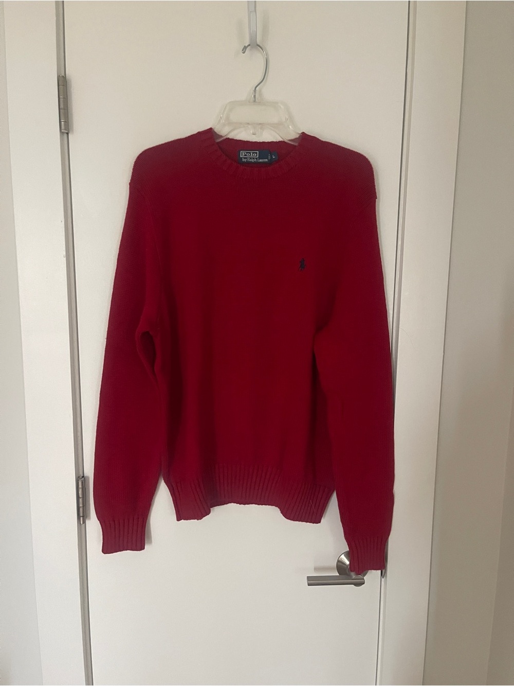 Vtg Polo by Ralph Lauren Men's L Red Pima Cotton Crewneck Sweater